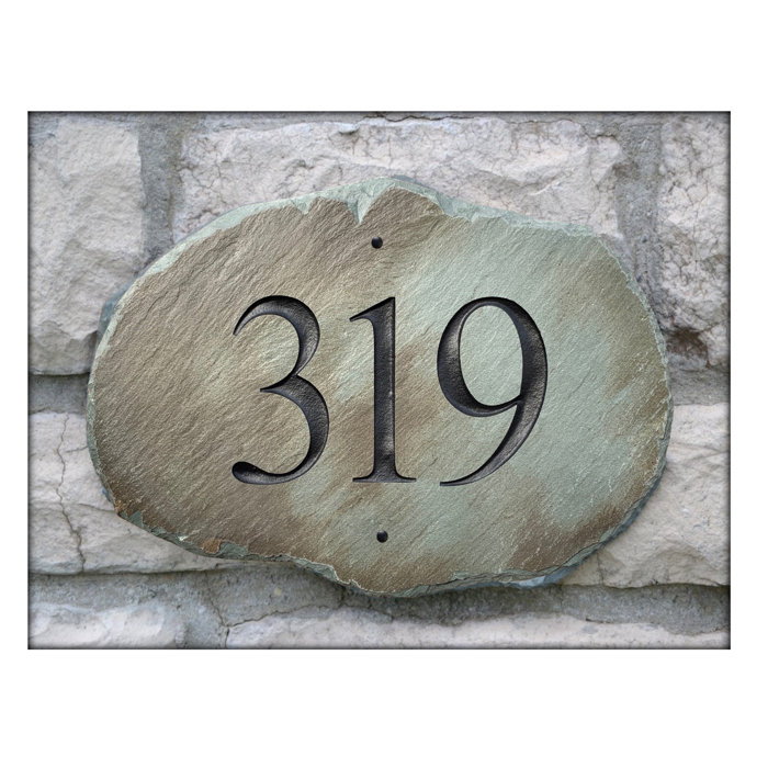 The Slate Masons The Rockford Stone 1 or 2-Line Wall Address Plaque ...